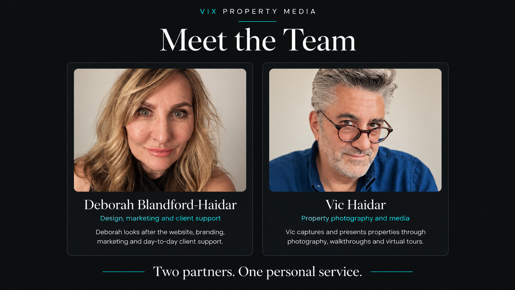 Get to Know Our Team — Vix Property Media partners Deborah Blandford-Haidar and Vic Haidar